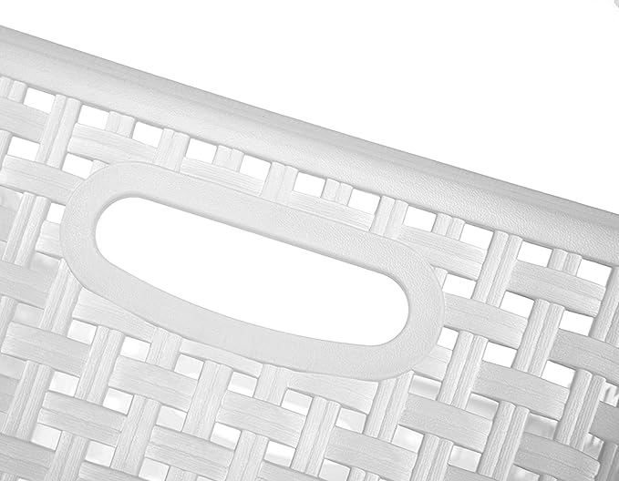 Clear Plastic Woven Storage Basket, 6-Pack Weave Basket Organizer for Kitchen Offices Bathrooms