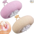 FWUNYVN 2Pcs Upgrade 2-in-1 Sunflower Bath Ball,Super Soft Sunflower Suction Cup Bath Ball，Bath Loofah with Suction Cup, Exfoliating Bath Sponges for Shower Women Men(Beige+Purple)