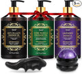 Pjordo 3 Pack Massage Oil for Massage Therapy, Lavender Oil for Relaxation, Sore Muscle Arnica Oil & Cellulite Massage Oil, with Massage Roller Ball & Thumb Saver Tool, Massage Kit for Him Her