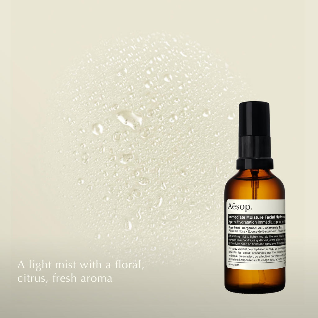 Aesop Immediate Moisture Facial Hydrosol, Rose Petal-Infused Face Mist, 2oz
