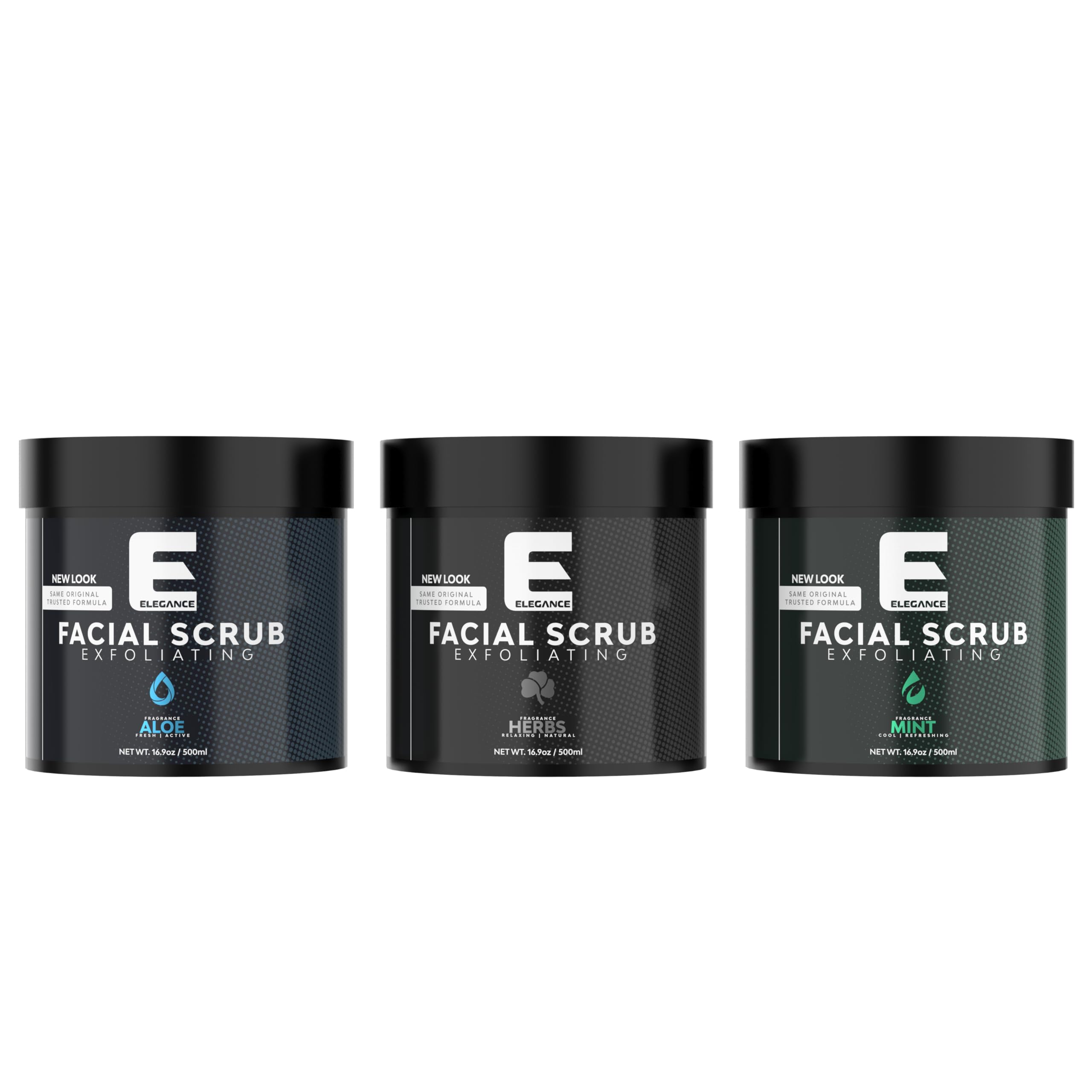 Elegance Natural Face Scrub, 16.9 Oz, Mixed Herbs Based Facial Scrub, Exfoliate and Eliminate Impuritites for a Healthy and Hydrated Glowing Skin