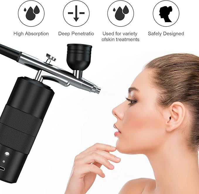 Airbrush Kit Portable Airbrush Air Brush Kit with Air Compressor Airbrush for Nails Airbrush Compressor High Pressure Nail Airbrush Machine Handheld Mini Air Brush Kit (black)