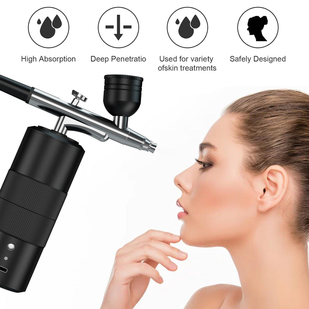 Airbrush Kit Portable Airbrush Air Brush Kit with Air Compressor Airbrush for Nails Airbrush Compressor High Pressure Nail Airbrush Machine Handheld Mini Air Brush Kit (black)