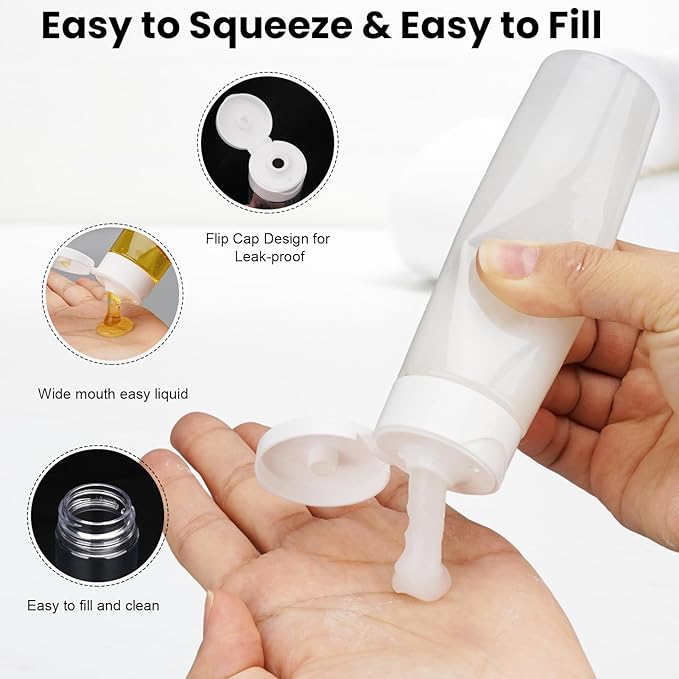 Wowang Travel Bottles for Toiletries 9 PCS 3.4oz TSA Approved Travel Size Containers Leak Proof Plastic Squeeze Bottle Small Cream Jars & Refillable Spray Bottle for Shampoo Conditioner Toner(Clear)
