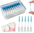 WQINX Dental Floss Picks Soft Silicone interdental Brush, Braces Brush, Floss Picks for Teeth, Disposable interdental Brush, Suitable for Cleaning Teeth Health (Blue, 160pcs)
