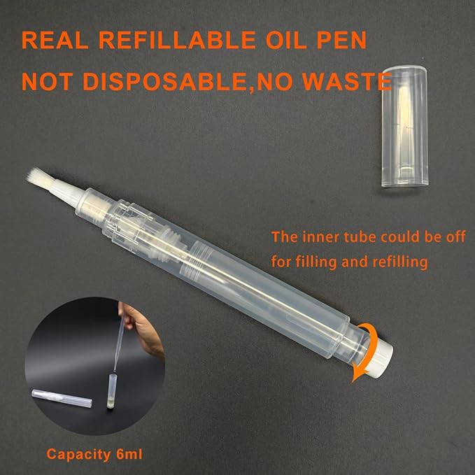 URGINO Cuticle Oil Pen, 3 Pack, Refillable (White)
