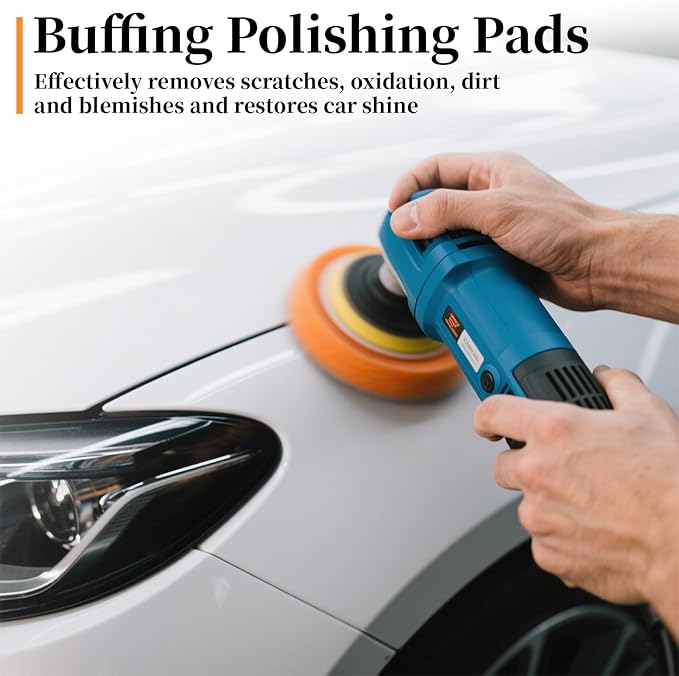 5 PCS 6 Inch Buffing Polishing Pads, Cutting Pads for Polisher, Body Repair Buffing Sponge Pad Kit for 6 Inch Backing Plate, for Car Buffer Compounding, Polishing and Waxing