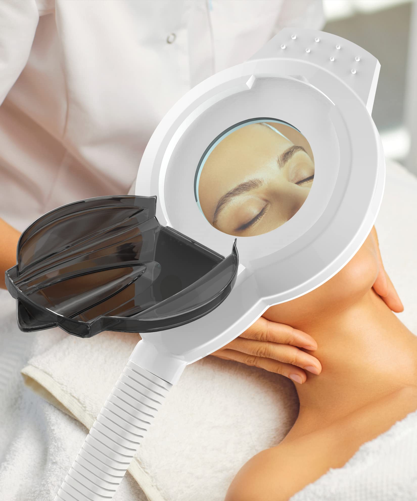 TASALON Professional 2 in 1 Facial Steamer With 5X Magnifying Foldable Arm, Ozone Mist Steamer for Face, Salon Spa Beauty Skin Care Equipment