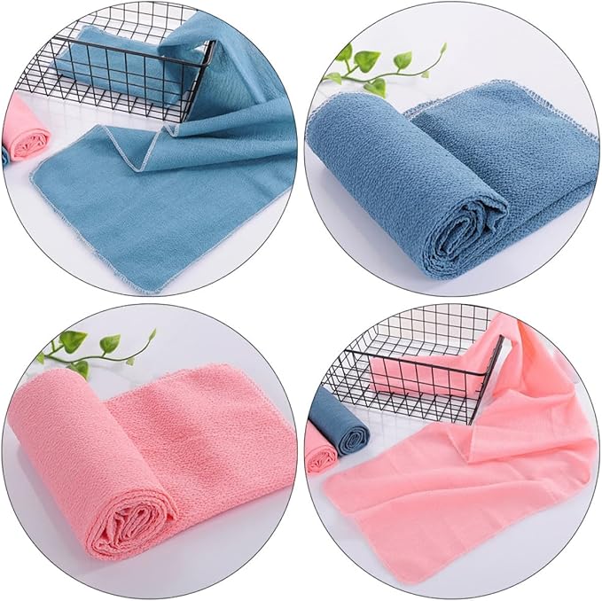 2pcs Back Scrubber Straps Exfoliating Rubbing Towels with Coarse Texture for Shower Use, Sturdy Dual-Sided Bath Towels for Men and Women, Home and Travel Bath Accessories