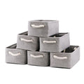 HNZIGE Small Baskets for Shelves(6pack) Fabric Storage Baskets, Empty Gift Baskets with Rope Handles, Decorative Foldable Storage Baskets for Organizing Home Closet Office (Gray, 11.8" x 7.8" x 5.1")