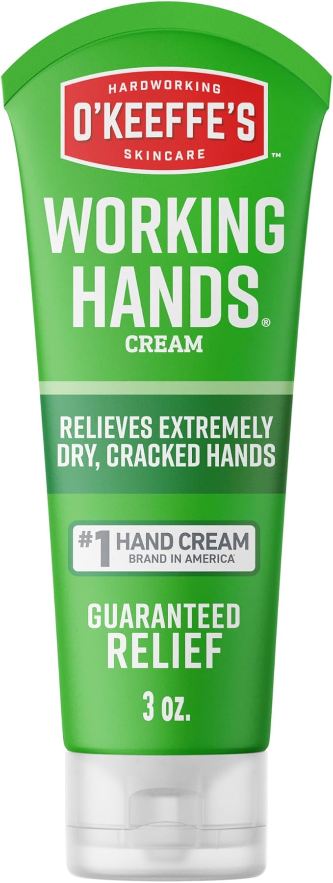 O'Keeffe's Working Hands Hand Cream for Extreme Dryness - 3 oz Travel Size Tube (1 Pack) - Repairing Skincare for Cracked, Dry Hands