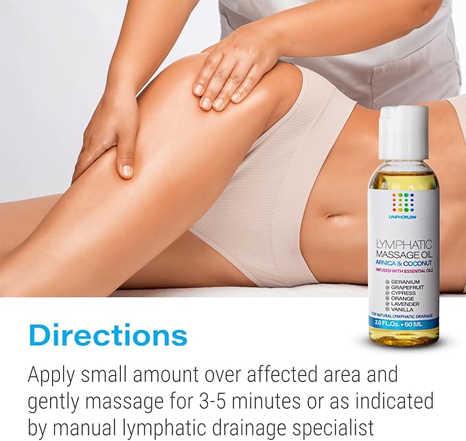 Lymphatic Drainage Massage Oi for Massage Therapy - Arnica and Coconut Oil for Manual Lymph Drainage & Post Surgery Recovery for Liposuction, 360 Lipo, BBL,Tummy Tuck, Lymphedema, Lipo Foam-2.0 oz
