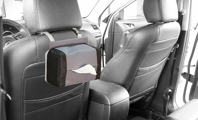 FH Group E-Z Travel Napkin Tissue Dispenser Holder Fits Most Cars, SUVs, Trucks, and Vans Gray