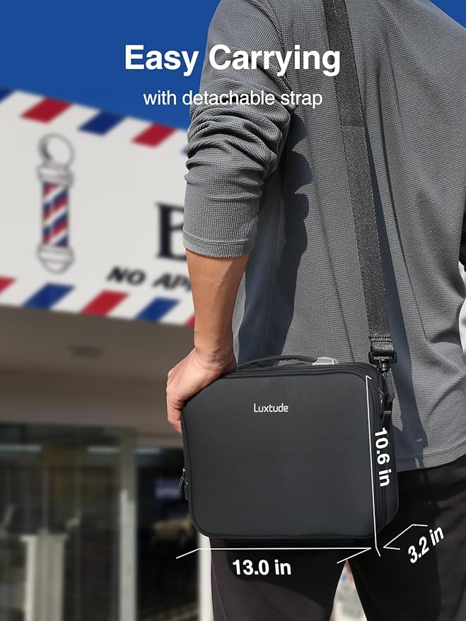 Luxtude Large Barber Case, Barber Bags for Clippers and Supplies, Travel Hair Clipper and Trimmer Case, Barbers Accessories for Wahl 5Star/Hatteker/Oneisal/Andis Grooming Kits