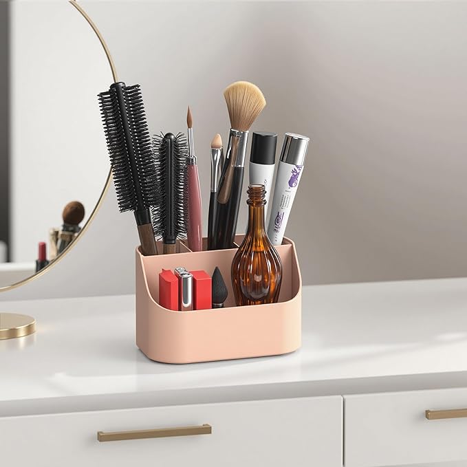 5 Slots Countertop Plastic Toothpaste and Toothbrush Holder for Bathroom