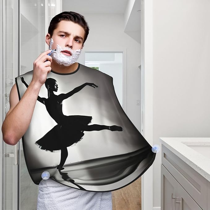 Monochrome Sketch Style Gaming Print Beard Bib Shaving Apron, Beard Hair Trimming Cape Gift For Dad