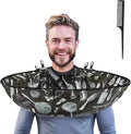 Lilian&Gema Hair Cutting Cape, Adjustable Haircut Cape Umbrella, Waterproof Hair Cloak Barber Cape, Foldable Hairdressing Umbrella Cape with Black Comb for Adults and Kids, Salon and Home Use