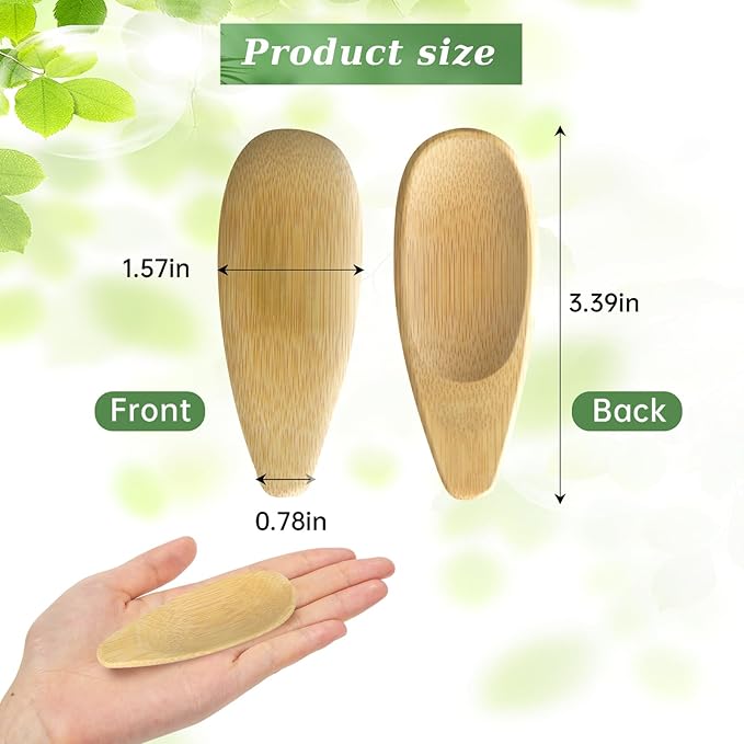 2pcs Deodorant Cream Applicators, Multi-Functional Bamboo Scoop for Natural Deodorant, Skincare Cream, Face Mask - Smooth Surface, Double Head Design, Reusable & Eco-Friendly
