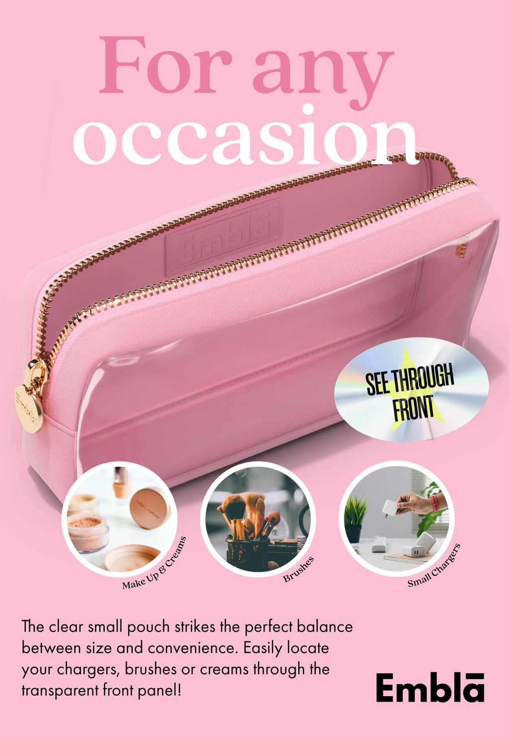 Makeup Bag for Women, Travel Cosmetic Organizer, Waterproof Toiletry Pouch