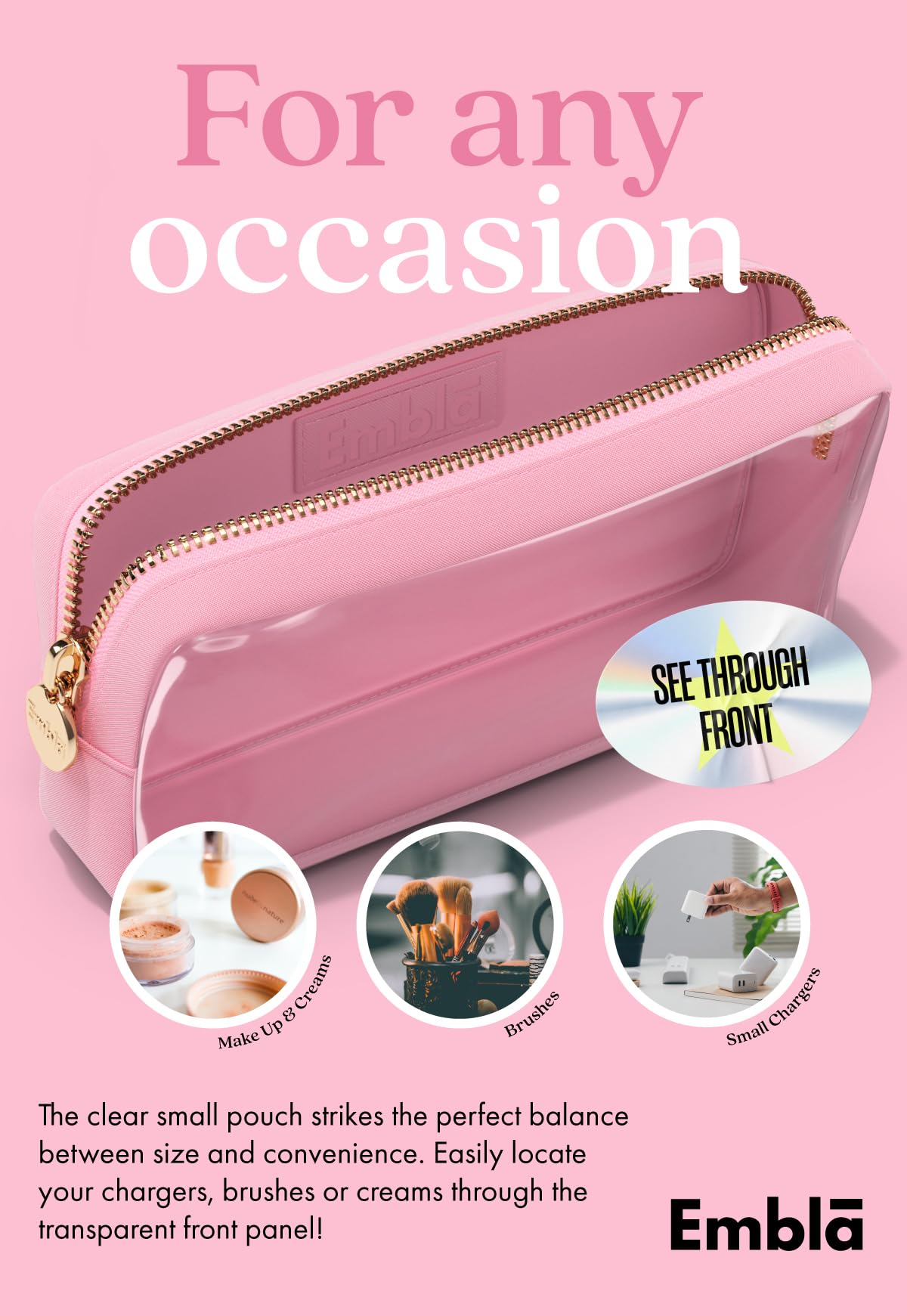 Makeup Bag for Women, Travel Cosmetic Organizer, Waterproof Toiletry Pouch