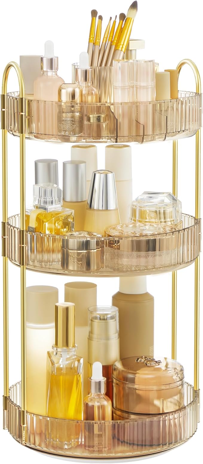 SONGMICS Makeup Organizer, 3-Tier Countertop, Customizable