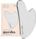 Kitsch Stainless Steel Gua Sha Facial Tools - Guasha Tool for Face, Face Sculpting Tool, Jawline Shaper, Double Chin Reducer, Body Gua Sha Tools, Lymphatic Drainage Massager, Facial Skin Care -Silver