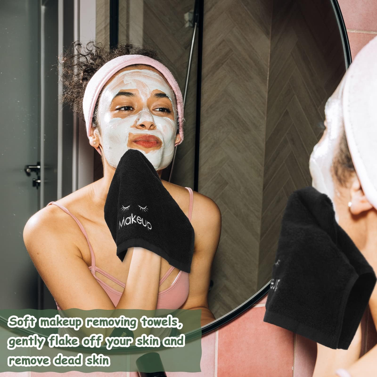Shimeyao 36 Pcs Black Makeup Towels Washcloths 13x13 in Face,Classic