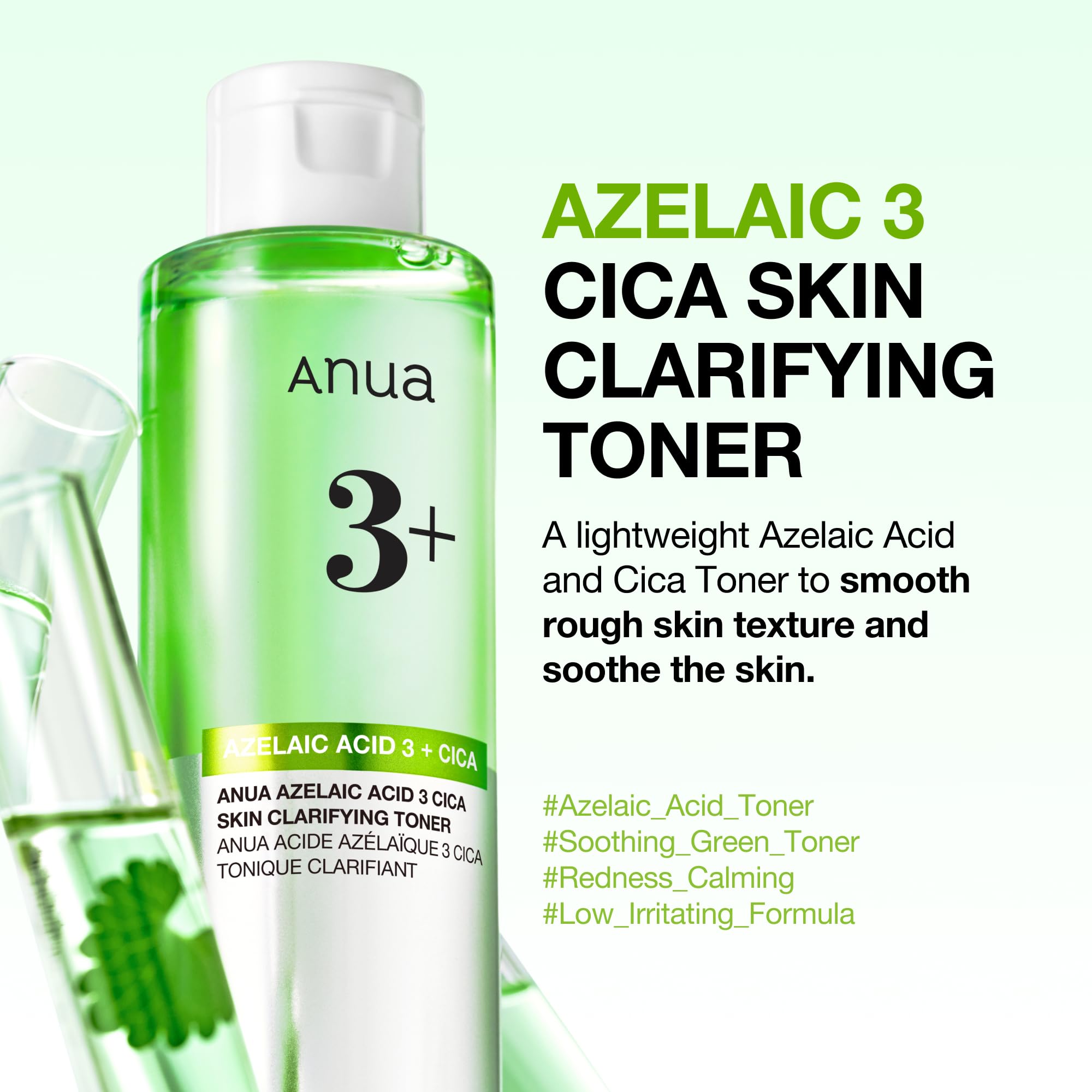 Anua Azelaic Acid 3 CICA Clarifying Toner, Daily Exfoliating Facial Toner with Salicylic, for Soothing & Skin Clarity, Sebum & Spot Care, Suitable for Sensitive Skin, Korean Skincare, 8.45 fl.oz.