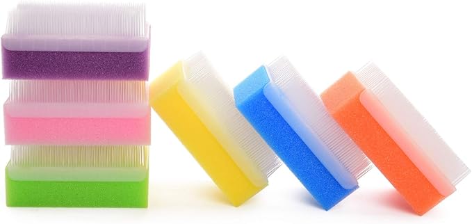 Special Supplies (6 Pack) Baby Bath Sponges Soft Foam Sensory Scrubber with Cradle Cap Bristle Brush - Body, Hair, and Scalp Cleaning - Gentle on Infant, Toddler Sensitive Skin - Great Sensory Feel