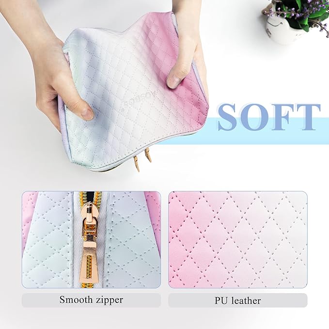 Aosbos Small Makeup Pouch, Travel Cosmetic Bags for Women,Travel Pouch