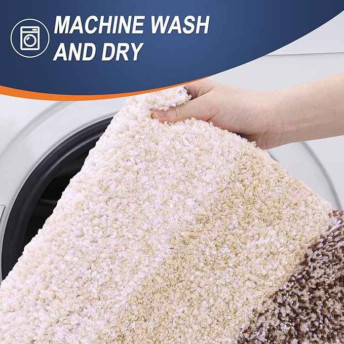 OLANLY Microfiber Bathroom Rugs Sets 3 Piece, 36"x24"+24"x16"+24"x20"