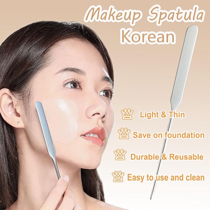 Banugo Korean Makeup Spatula, Picasso Makeup Spatula Korean, Foundation Spatula Korean, Professional Korean Spatula and Makeup Mixing Palette (Rectangle)