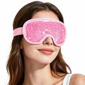 NEWGO Cooling Gel Cold Eye Mask for Puffy Eyes, Reusable Ice Pack with Soft Plush Backing for Dark Circles, Migraine, Stress Relief - Pink