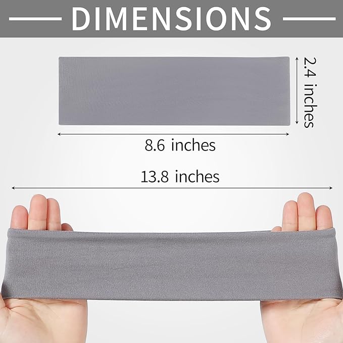 12 Pack Sports Headbands for Women, Non-Slip Elastic Soft Hair Bands, Fashion Hair Warp for Workout, Yoga, Running, Fitness (3 Neutral Colors)