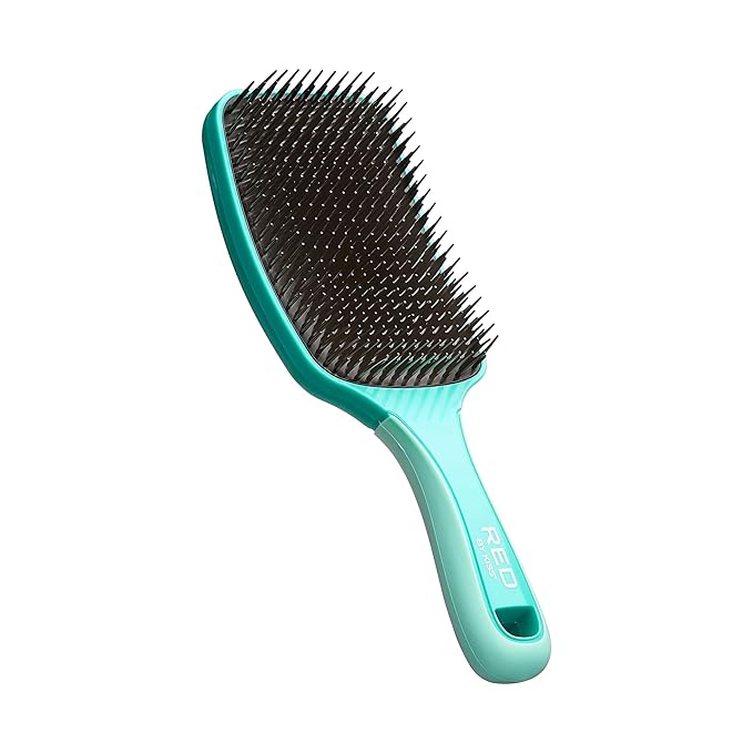 KISS Colors & Care Detangling Two-Tiered Teeth Brush - Reduces Hair Breakage, Double Bristles, Suitable For Wet or Dry Hair, Smooth & Sleek Results, Wide Paddle, Gently Massages the Scalp