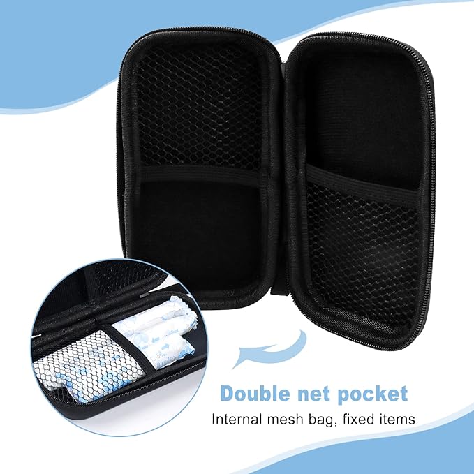 Tuciyke Tampon Holder for Purse,2 Pack Black Tampon Storage Bag with Zipper 6.3x3.3x1.2 inches Small Pouch for Feminine Products Portable Period Bags for Women,Ladies