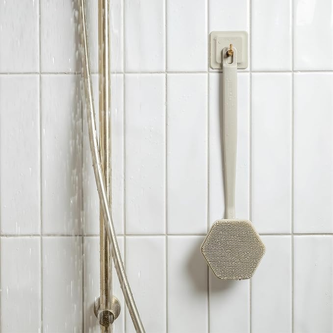 TOOLETRIES Silicone Back Scrubber for Shower with Hook - Sand