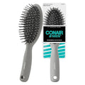 CONAIR Men Hair Brush, Men’s Detangler Brush for Everyday Brushing and All Hair Types, Flexible Cushion Base with Ball-Tipped Bristles Won’t Snag or Pull, Slate Gray