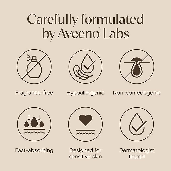 Aveeno Calm + Restore Triple Oat Hydrating Face Serum for Sensitive Skin, Gentle Lightweight Hydrating Serum for Face Instantly Smooths Skin, Non-Comedogenic, Hypoallergenic, Fragrance-Free