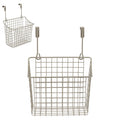 Spectrum Hanging Baskets for Organizing (Large, Satin Nickel) - Grid Over the Cabinet Wire Basket for Kitchen or Bathroom - Door Hanging Storage Organizer for Cleaning Supplies, Washcloths, & Towels
