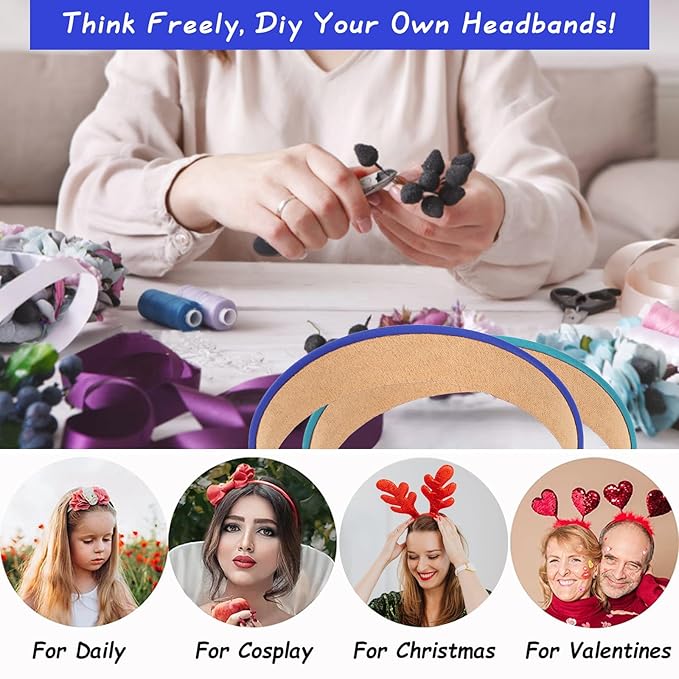 Wecoe 10 Pack Satin Headbands 1 Inch Wide Red Black Green Purple Brown Blue Headband Women Girls Non Slip Fashion Hair Bands Diy Costume Hair Accessories Women Girls Diademas Coreanas Para Mujer
