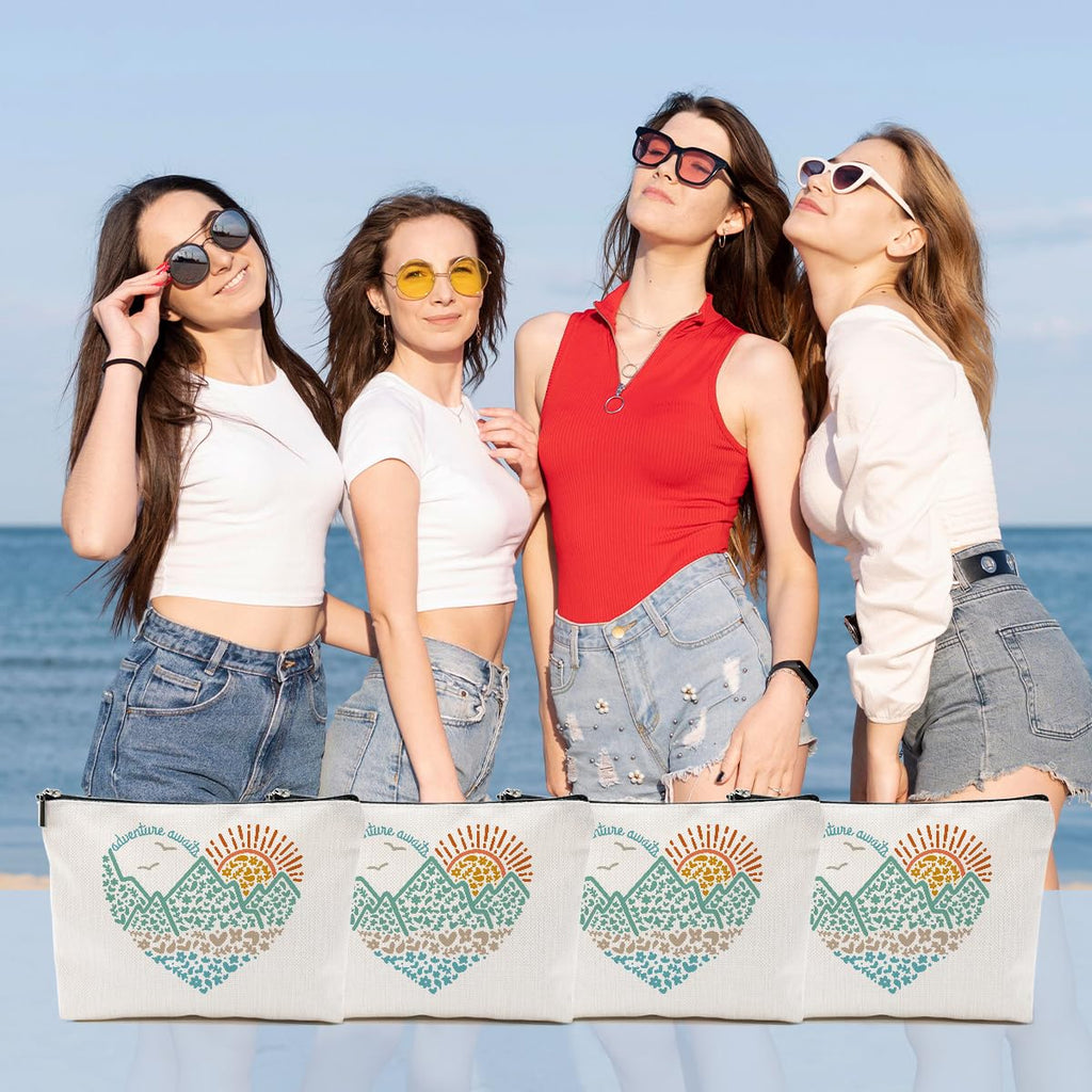 DHKG 4pcs Camping Gifts for Women Makeup Bag, Travel Essential Cosmetic Bag