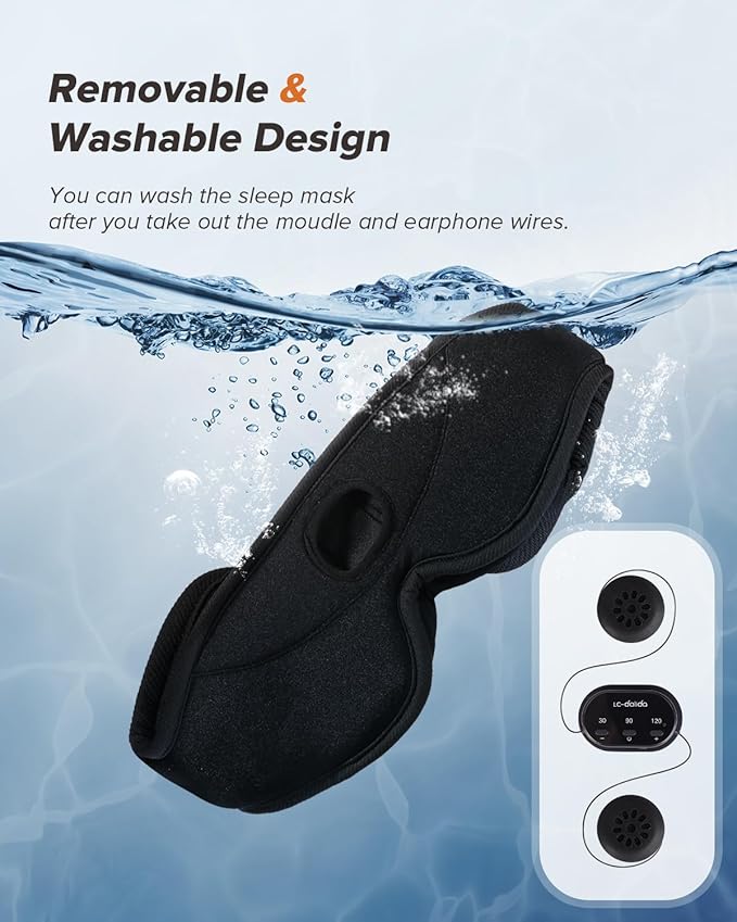 Sleep Mask with Bluetooth Headphones for Side Sleepers, Cool Gifts for Men Women