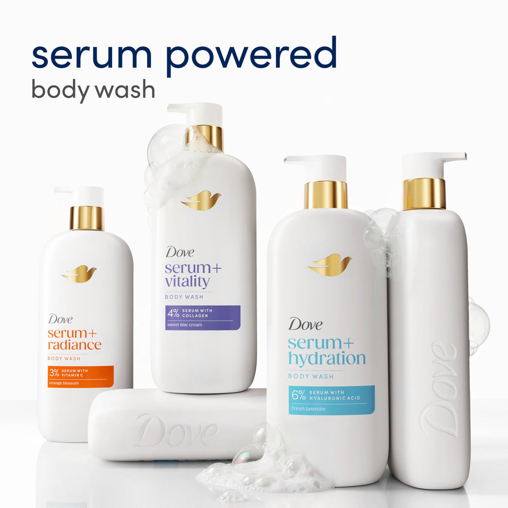 Dove Serum+ Radiance Body Wash, 3% Serum with Vitamin C, 18.5 oz