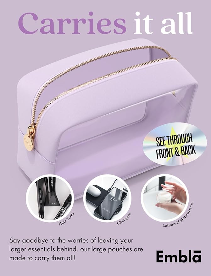 Makeup Bag for Women, Travel Cosmetic Organizer, Waterproof Toiletry Pouch