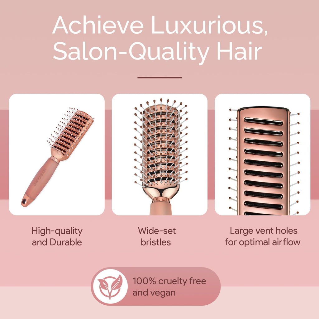 Lily England Vent Hairbrush for Women, Fast Blow Drying Hair Brush, Rose