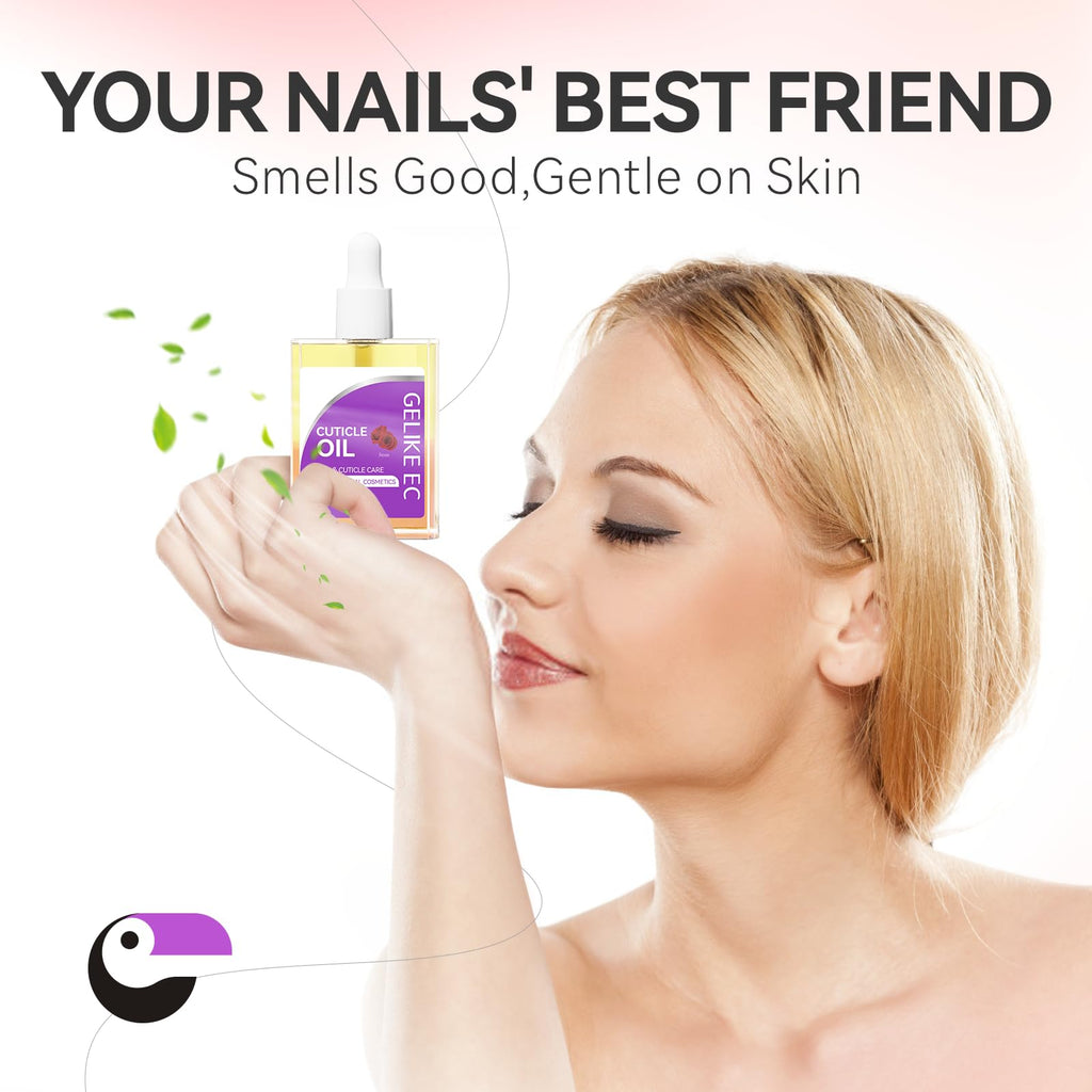 gelike ec Nail Cuticle Oil - Rose Scent Dual Color Nail Moisturizing With Natural Jojoba Vitamin B & E for Nail Bed ＆ Damaged Nails Repair Treatment - Cuticle Cream for Nail Growth and Strength
