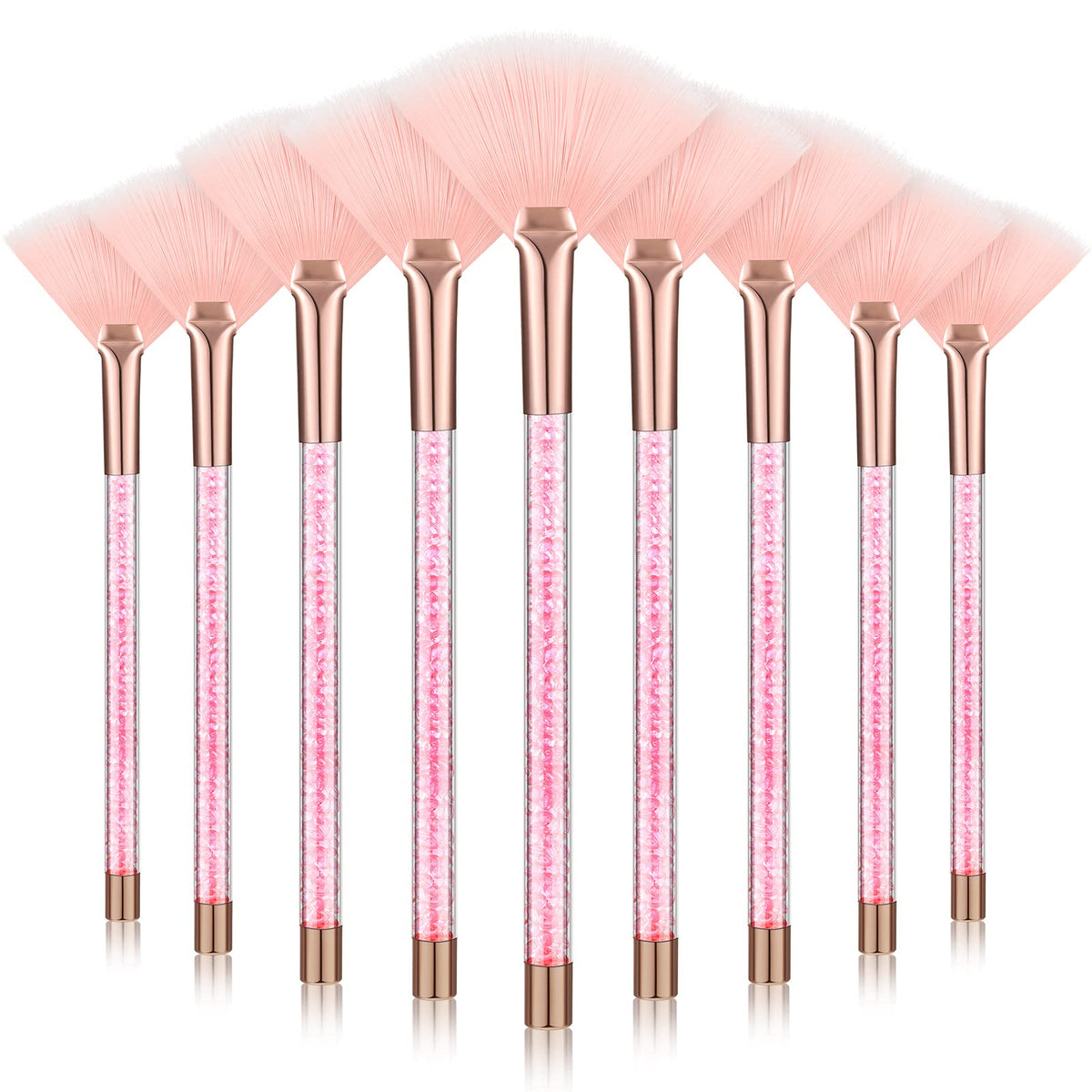 Maitys 9 Pieces Facial Fan Mask Brushes, Brown