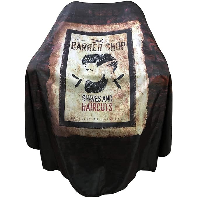 Barber Cape for Men, Haircut Cape with Snap Closures, Professional Salon Cutting Cape, Large Waterproof Hairdressing Cape Gown Apron for Hairstylist- 63”× 56”(Poster)
