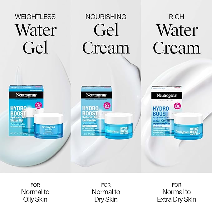 Neutrogena Hydro Boost Water Gel and Hydro Boost Hydrating Gel Cleanser, for Normal to Oily Skin, Facial Moisturizer 1.7 fl oz and Trial-Size Facial Cleanser 0.5 fl oz